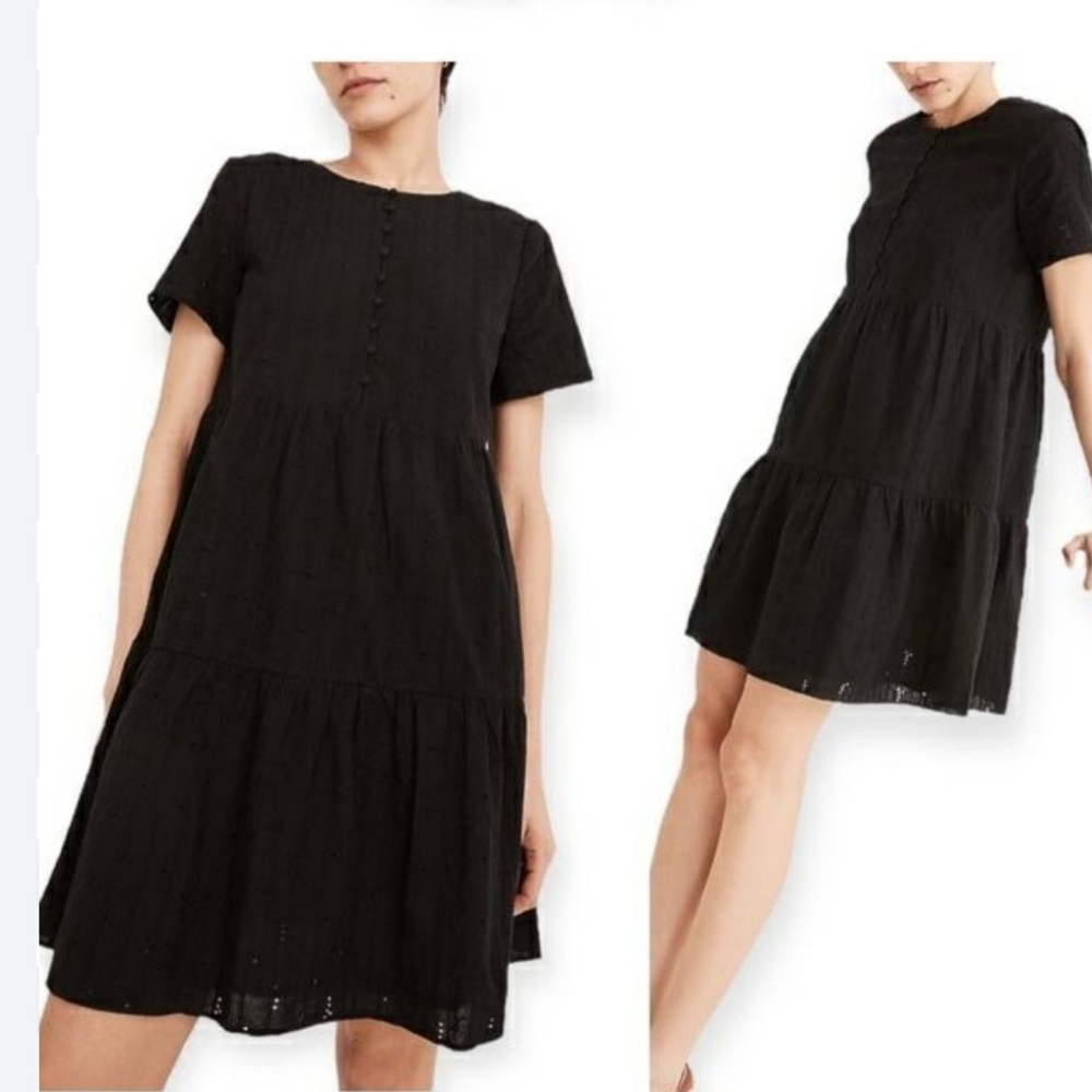 Madewell Black Tiered Mini Dress